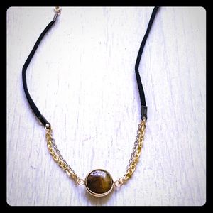 Tiger Eye Choker with mixed metals!
